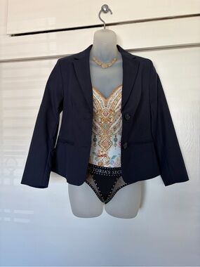 Ann Taylor Navy Blazer Jacket Size 4 Petite NWT